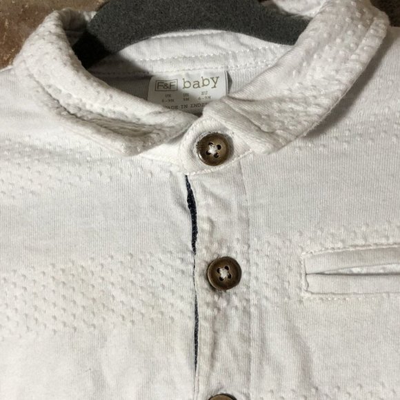 Florence and Fred Polo Black & White Romper 6-9M - Picture 4 of 8